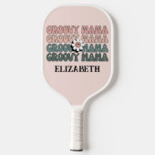 Retro Groovy Mama Modern Boho Colors Name Pickleball Paddle (Achterkant)