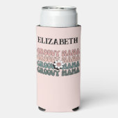 Retro Groovy Mama Modern Boho Colors Name Seltzer Blikjeskoeler (Seltzer Achterkant)