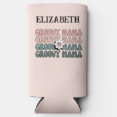 Retro Groovy Mama Modern Boho Colors Name Seltzer Blikjeskoeler (Voorkant)