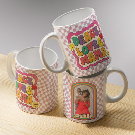 Retro Groovy Mama Typografie Foto Moederdag Koffiemok