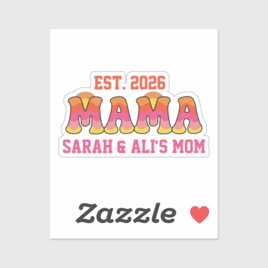 Retro Groovy Mama Uitknip Sticker - Vintage 70s Ae (Vel)