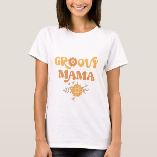 Retro groovy mamma 70s themadag t-shirt (Voorkant)