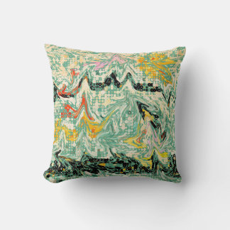 Retro Groovy Marmer Swirl Abstract Patroon Kussen