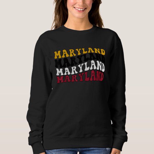 Retro Groovy Maryland State Home I Love Maryland F Trui (Voorkant)