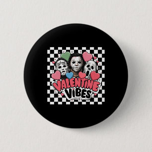 Retro Groovy Masker Valentijnsgevoelens Horror Kar Ronde Button 5,7 Cm