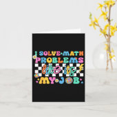 Retro Groovy Math Teacher Funny Back To School Gif Kaart (Gele Bloem)