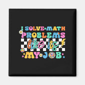 Retro Groovy Math Teacher Funny Back To School Gif Magneet (Voorkant)