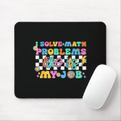 Retro Groovy Math Teacher Funny Back To School Gif Muismat (Met muis)
