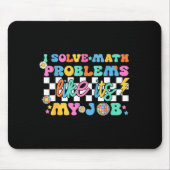 Retro Groovy Math Teacher Funny Back To School Gif Muismat (Voorkant)