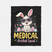 Retro Groovy Medical Instant Squad Bunny Ear Flowe Fleece Deken (Voorkant)