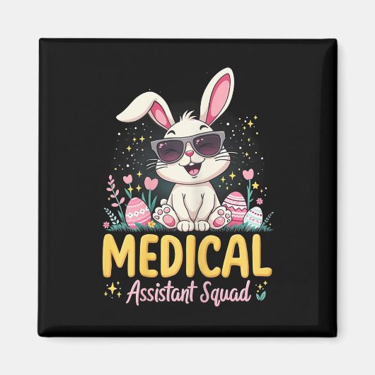 Retro Groovy Medical Instant Squad Bunny Ear Flowe Magneet (Voorkant)