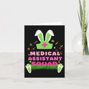 Retro Groovy Medisch Istant Team Konijn Oor Bloem Kaart