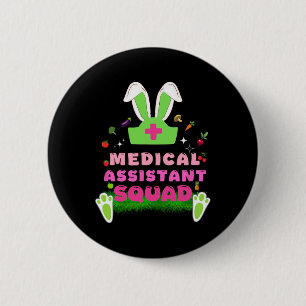 Retro Groovy Medische Istant Squad Konijn Oor Bloe Ronde Button 5,7 Cm
