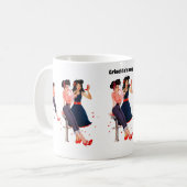 Retro groovy meisjes, glamoureuze meisjes koffiemok (Voorkant links)