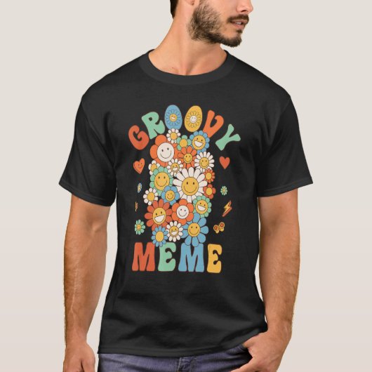 Retro Groovy Meme Groovy Birthday Party Matching F T-shirt (Voorkant)