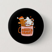 Retro Groovy Merry And Bright Gingerbread Christma Ronde Button 5,7 Cm (Voorkant)