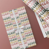Retro Groovy Merry & Helder Kleurrijk Patroon Cadeaupapier