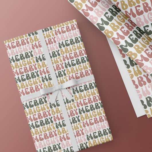 Retro Groovy Merry & Helder Kleurrijk Patroon Cadeaupapier