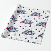 Retro Groovy Merry Kerstfeestjaren Cadeaupapier (Uitgerold)