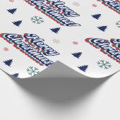 Retro Groovy Merry Kerstfeestjaren Cadeaupapier (Hoek)