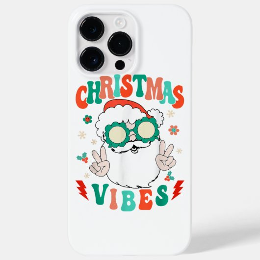 Retro Groovy Merry kerstvibes Funny Santa Cla Case-Mate iPhone Case (Achterkant)
