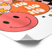 Retro Groovy Merry Vibes Santa Clau Poster (Hoek)