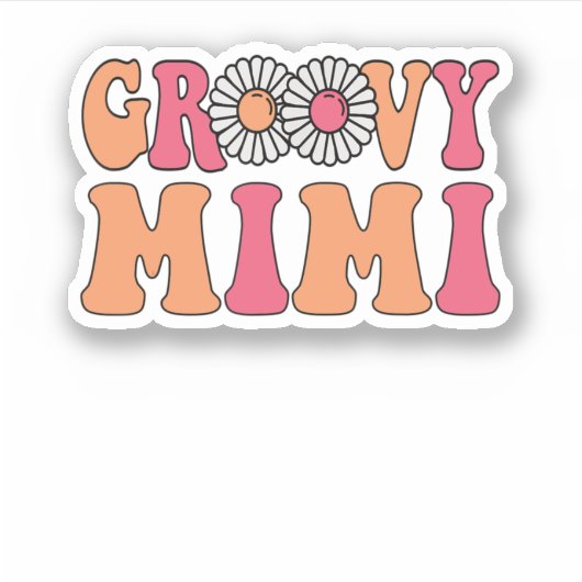Retro Groovy Mimi Matching Family Sticker (Voorkant)
