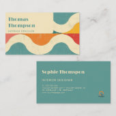 Retro groovy modern visitekaartje (Voorkant / Achterkant)