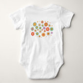 Retro Groovy Moeder Bloemen - Peuter & Baby Design Romper (Achterkant)