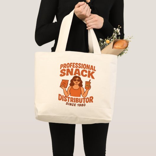 Retro Groovy Moeder Professionele Snackverdeler Grote Tote Bag (Voorkant (product))