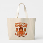 Retro Groovy Moeder Professionele Snackverdeler Grote Tote Bag (Achterkant)