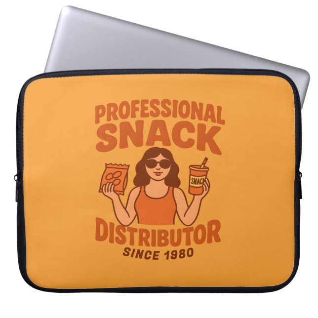 Retro Groovy Moeder Professionele Snackverdeler Laptop Sleeve (Voorkant)