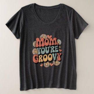 Retro Groovy Mom Grote Maat T-shirt