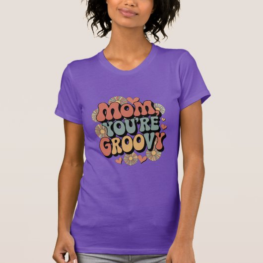 Retro Groovy Mom T-shirt (Voorkant)