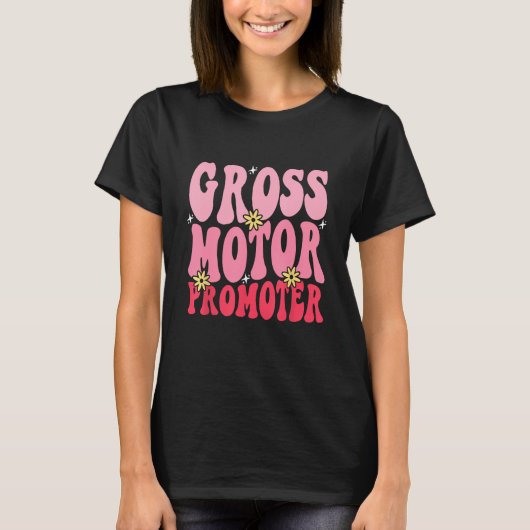 Retro Groovy Motorische Ontwikkeling Bevorderaar E T-shirt (Voorkant)