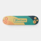 Retro Groovy Naam Persoonlijk Skateboard (Horizontaal)