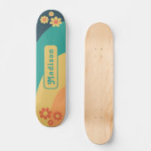 Retro Groovy Naam Persoonlijk Skateboard (Voorkant)