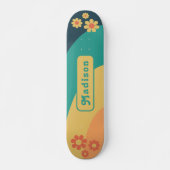 Retro Groovy Naam Persoonlijk Skateboard (Voorkant)