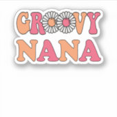 Retro Groovy Nana Matching Family Sticker (Voorkant)