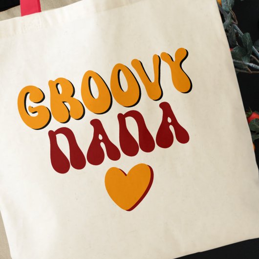 Retro Groovy Nana Typografie Heart Tote Bag