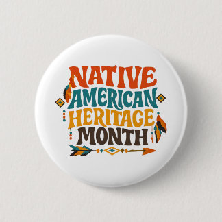 Retro Groovy Native American Heritage Month Ronde Button 5,7 Cm
