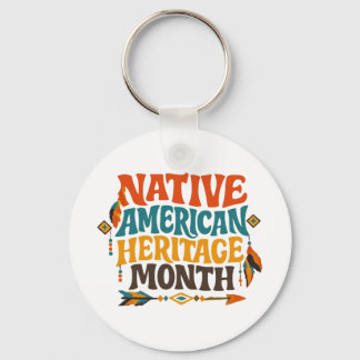 Retro Groovy Native American Heritage Month Sleutelhanger