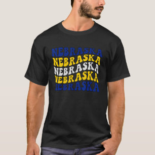 Retro Groovy Nebraska State Home Girl I Love Monta T-shirt