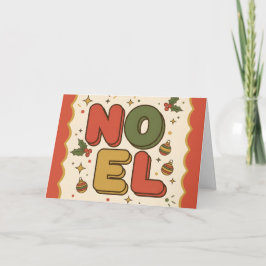 Retro Groovy Noel Prettig Kerstfeest Feestdagen Kaart