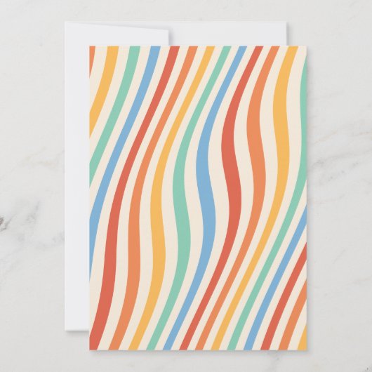 Retro Groovy Nostalgie Heldere bruiloft Kaart (Achterkant)