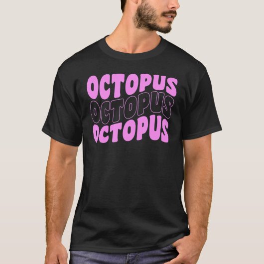 Retro Groovy Octopus Animals T-shirt (Voorkant)