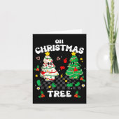 Retro Groovy Oh Christmas Tree Cake Pajamas Xmas K Kaart (Voorkant)