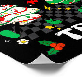 Retro Groovy Oh Christmas Tree Cake Pajamas Xmas K Poster (Hoek)