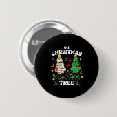 Retro Groovy Oh Christmas Tree Cake Pajamas Xmas K Ronde Button 5,7 Cm (Voorkant /achterkant)