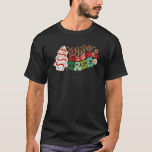 Retro Groovy Oh Kerstboom Cute Cakes Funny Xm T-shirt